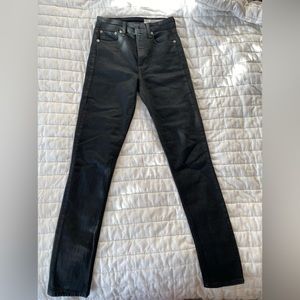 Rag & Bone shiny black skinny jeans